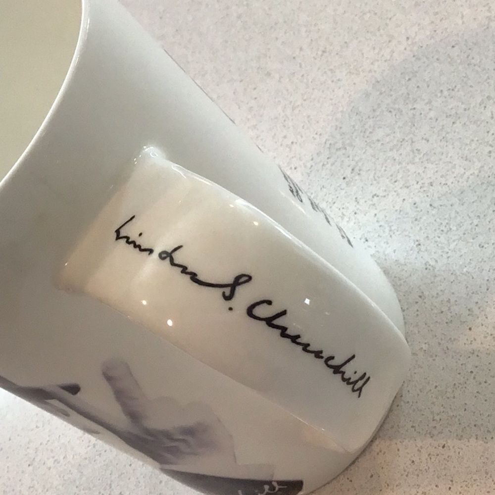 Winston Churchill White Coffee Mug Cup London Pottery Fine China Mug David Burch - Picture 3 of 8